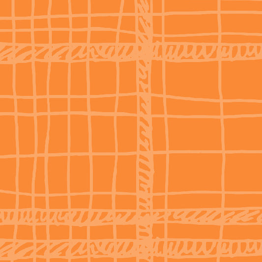 Orange Poppy Messy Plaid Cardstock 37-103