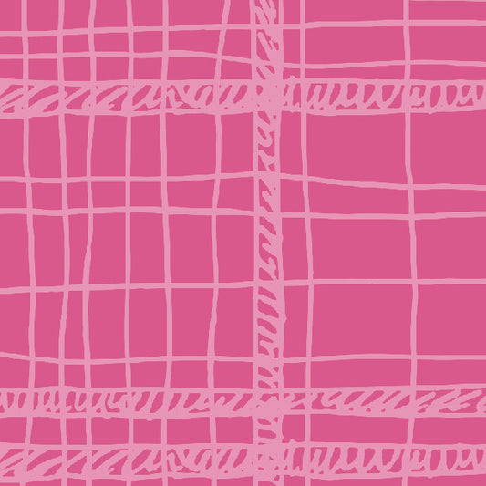 Pink Cosmos Messy Plaid Cardstock 37-103