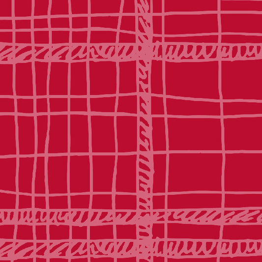 Red Wagon Messy Plaid Cardstock 37-103