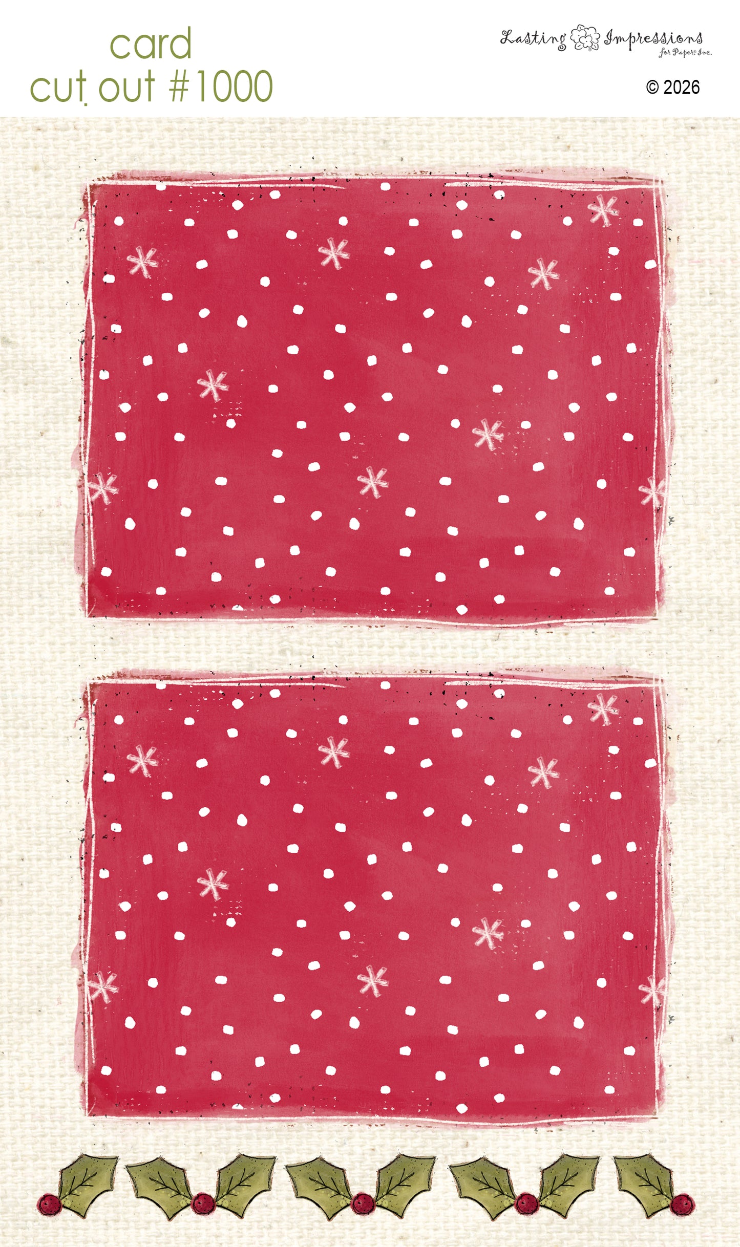 CCO 1000 Card Cut Out 1000 Snowy Background Red Wagon