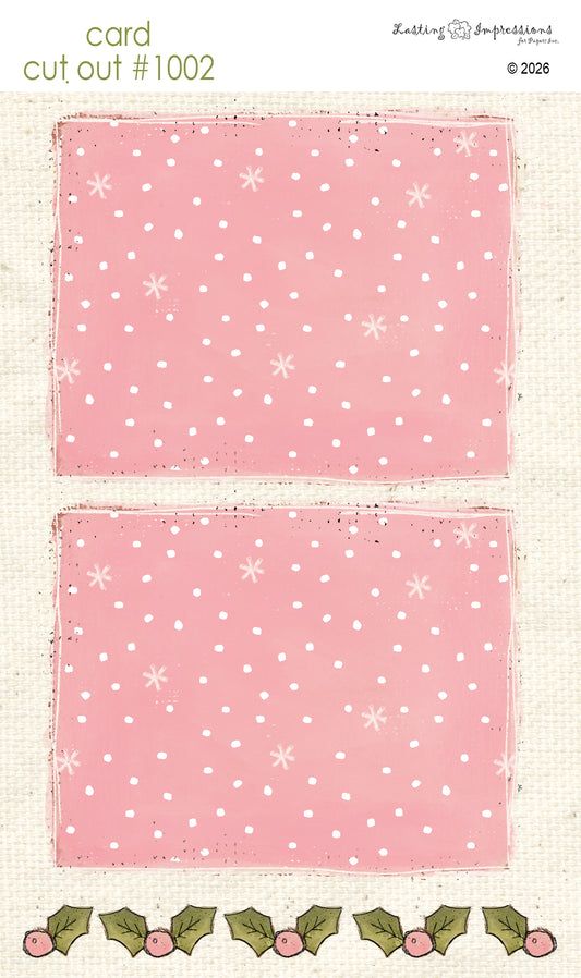 CCO 1002 Card Cut Out 1002 Snowy Background Pink Geranium