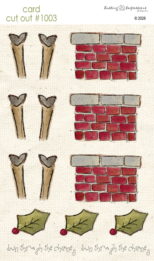 CCO 1003 Card Cut Out 1003 Chimney & Reindeer Legs