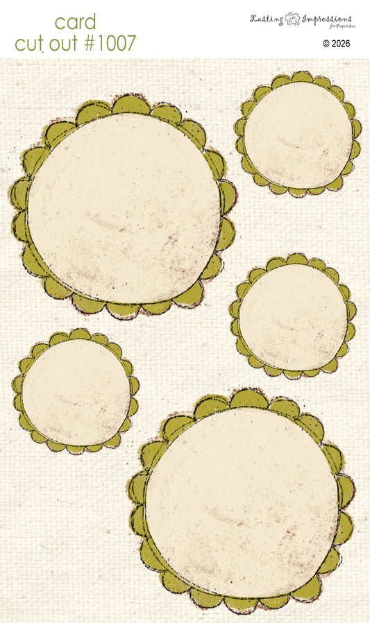 CCO 1007 Card Cut Out 1007 Scalloped Inch Worm Circle Frame