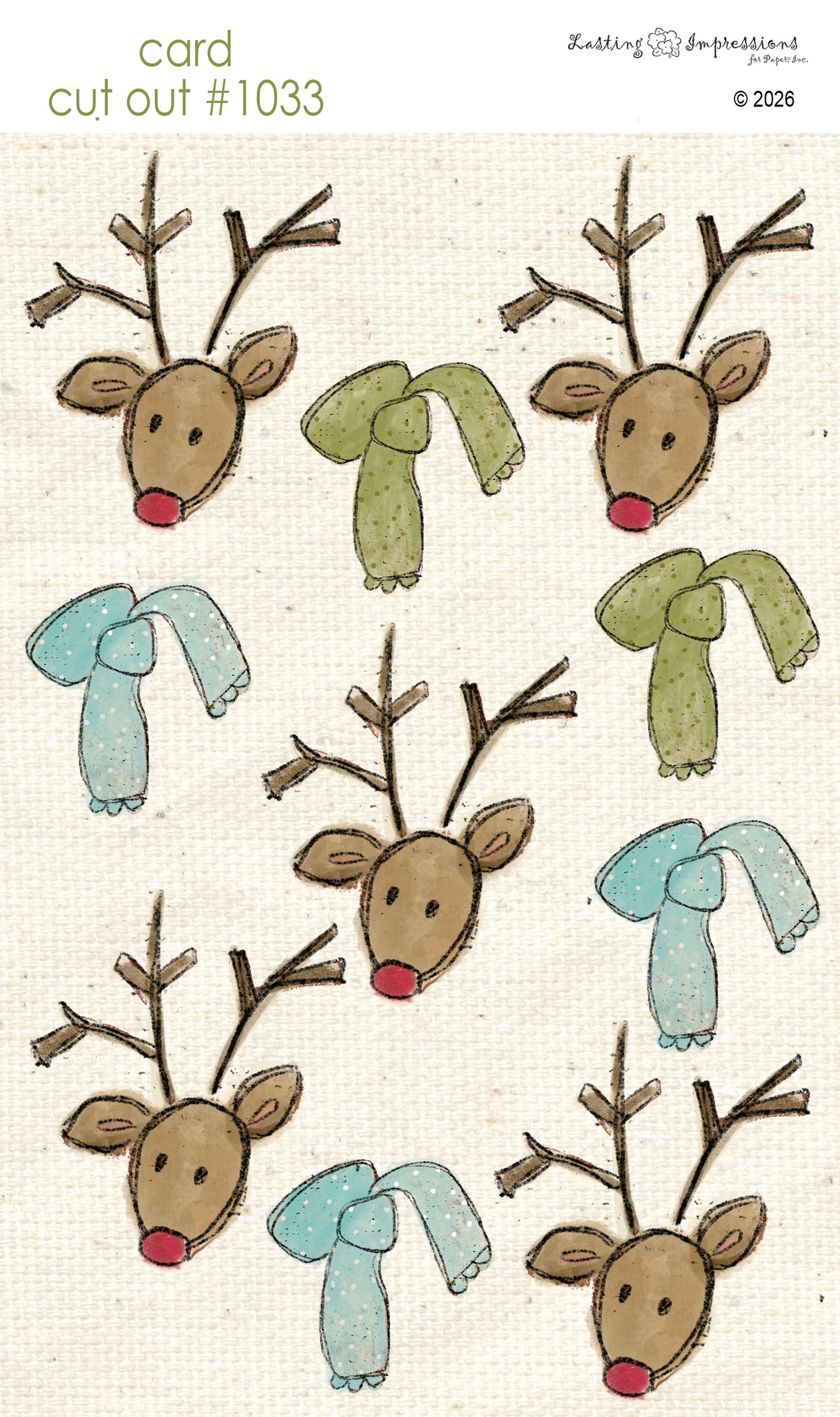 CCO 1033 Card Cut Out 1033 Reindeer Face
