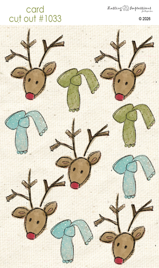 CCO 1033 Card Cut Out 1033 Reindeer Face