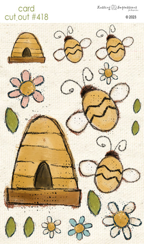 CCO 418 Card Cut Out #418 Bees & Beehives