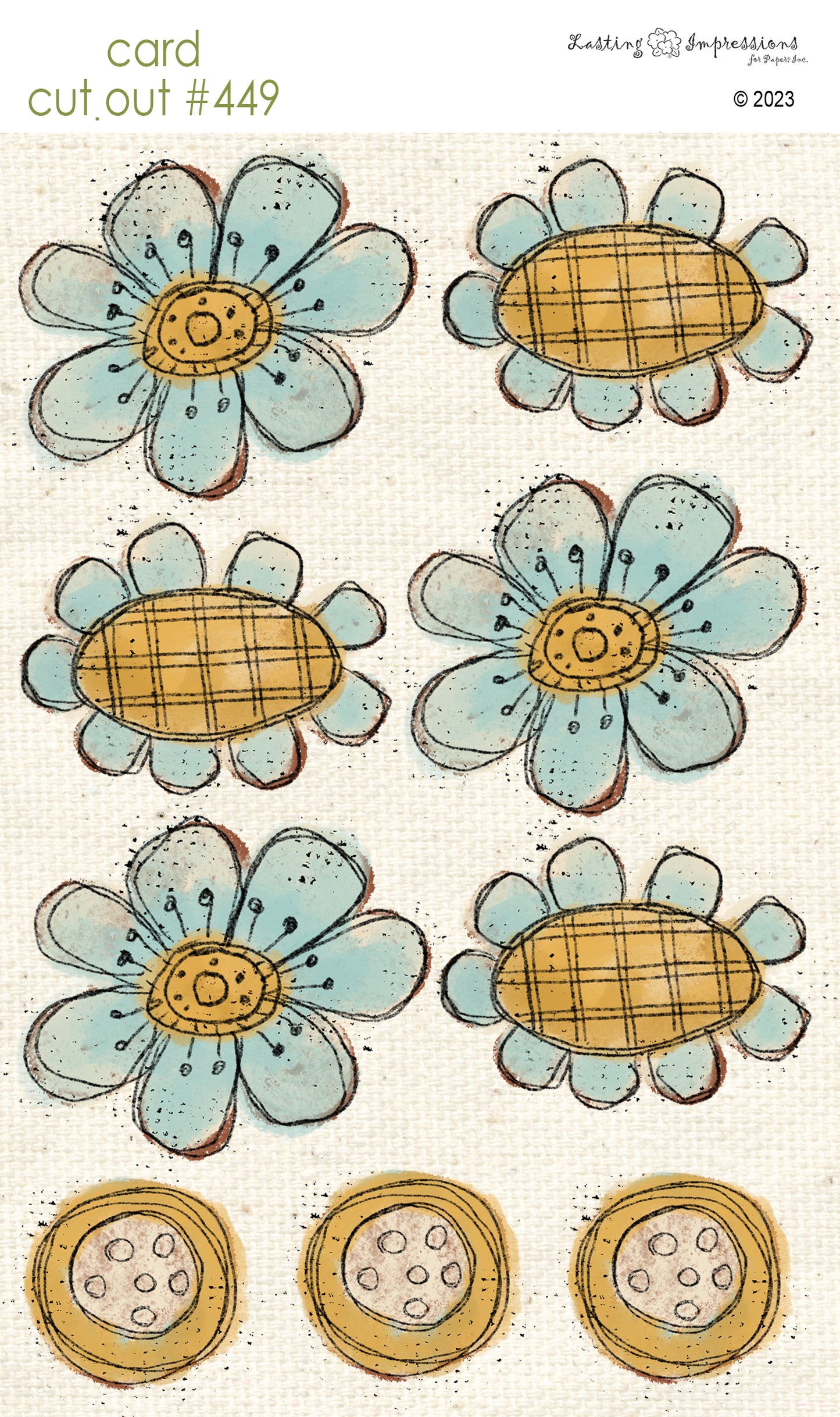 CCO 449 Card Cut Out #449 Sea Foam Posies - Large