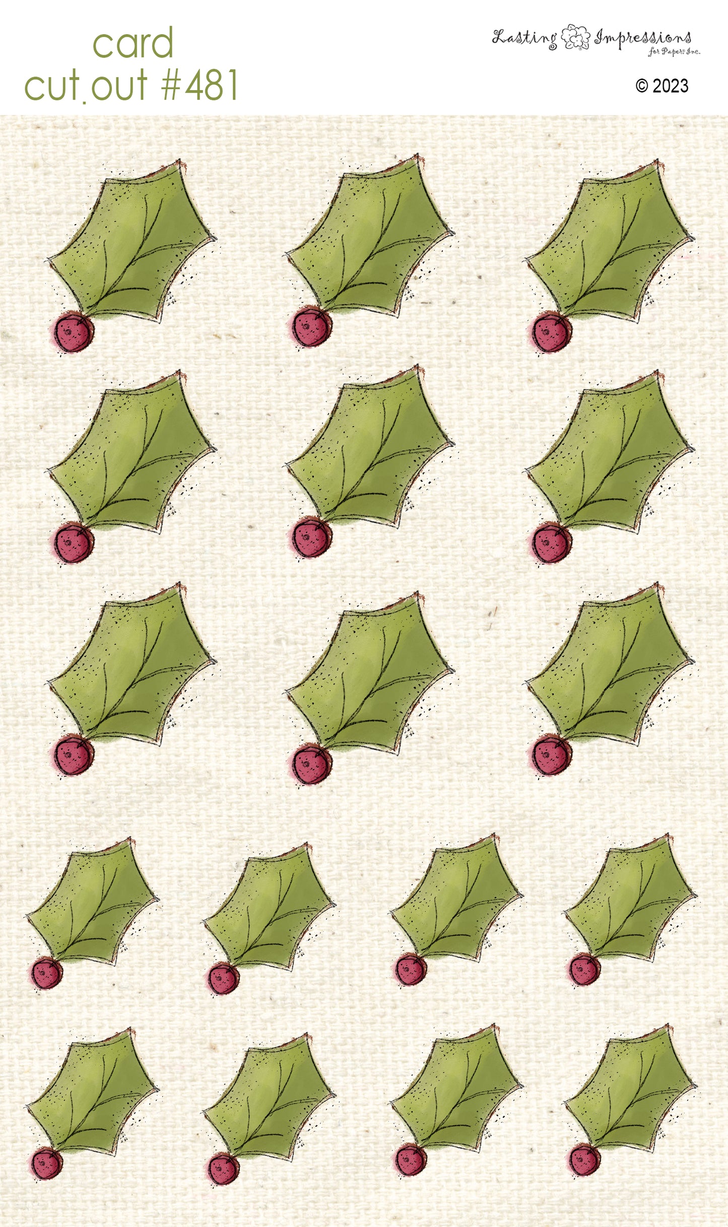 CCO 481 Card Cut Out #481 Holly