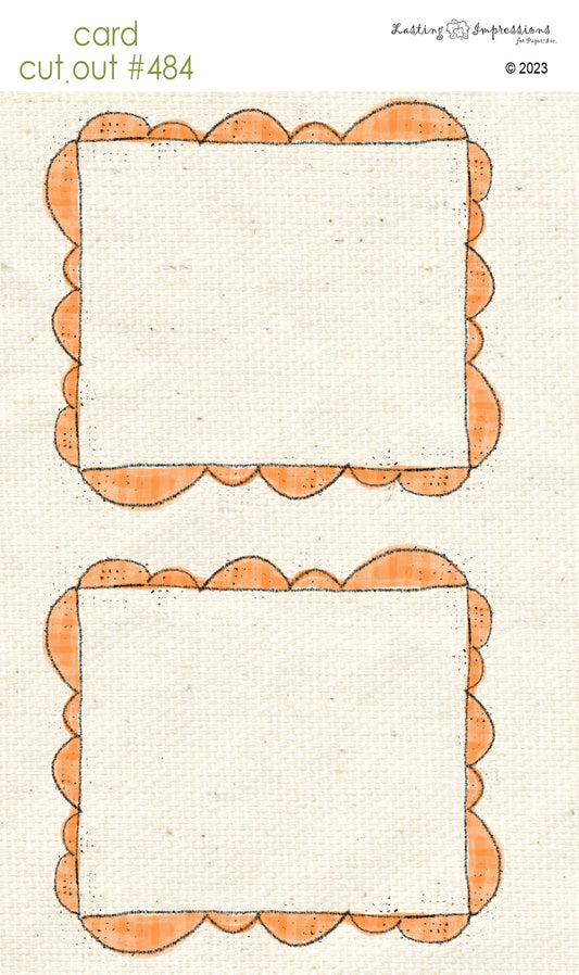 CCO 484 Card Cut Out #484 Orange Poppy Scalloped Frame