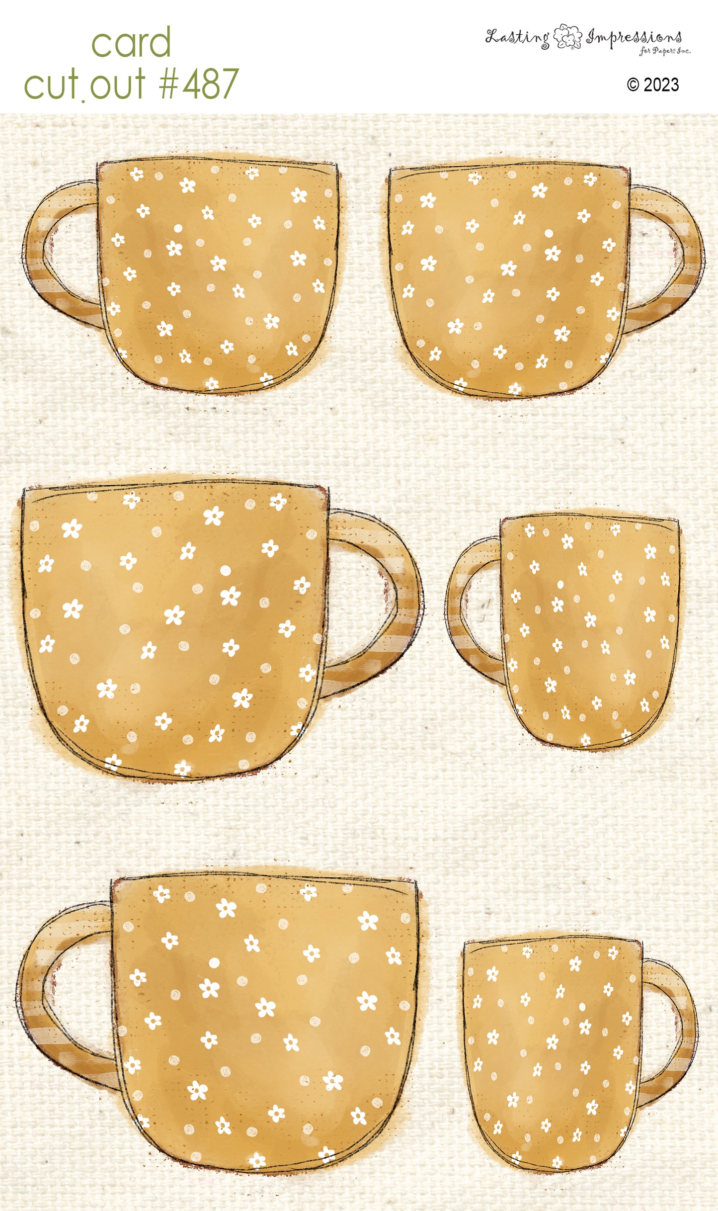 CCO 487 Card Cut Out #487 Daylily Mug with Flowers