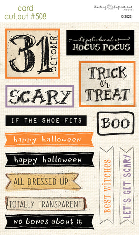 CCO 508 Card Cut Out #508 Halloween Sentiments