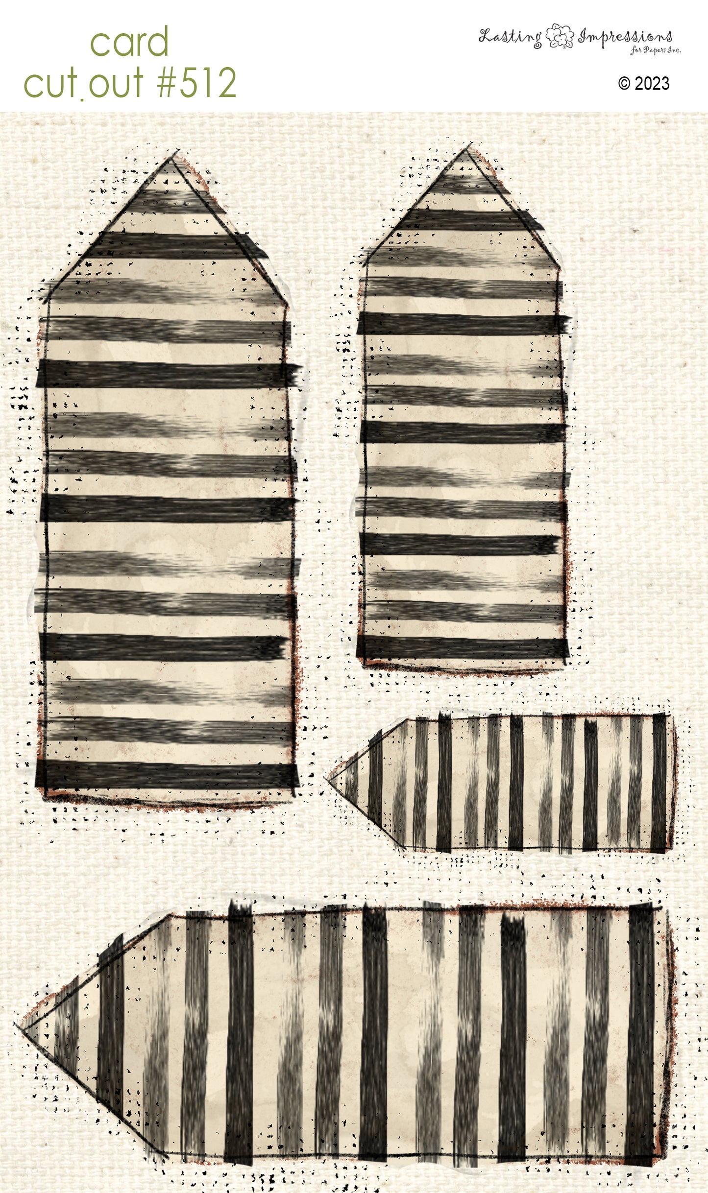 CCO 512 Card Cut Out #512 Blackbird Striped Tags