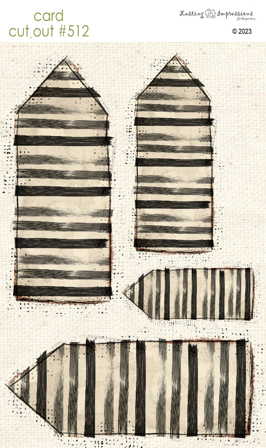 CCO 512 Card Cut Out #512 Blackbird Striped Tags