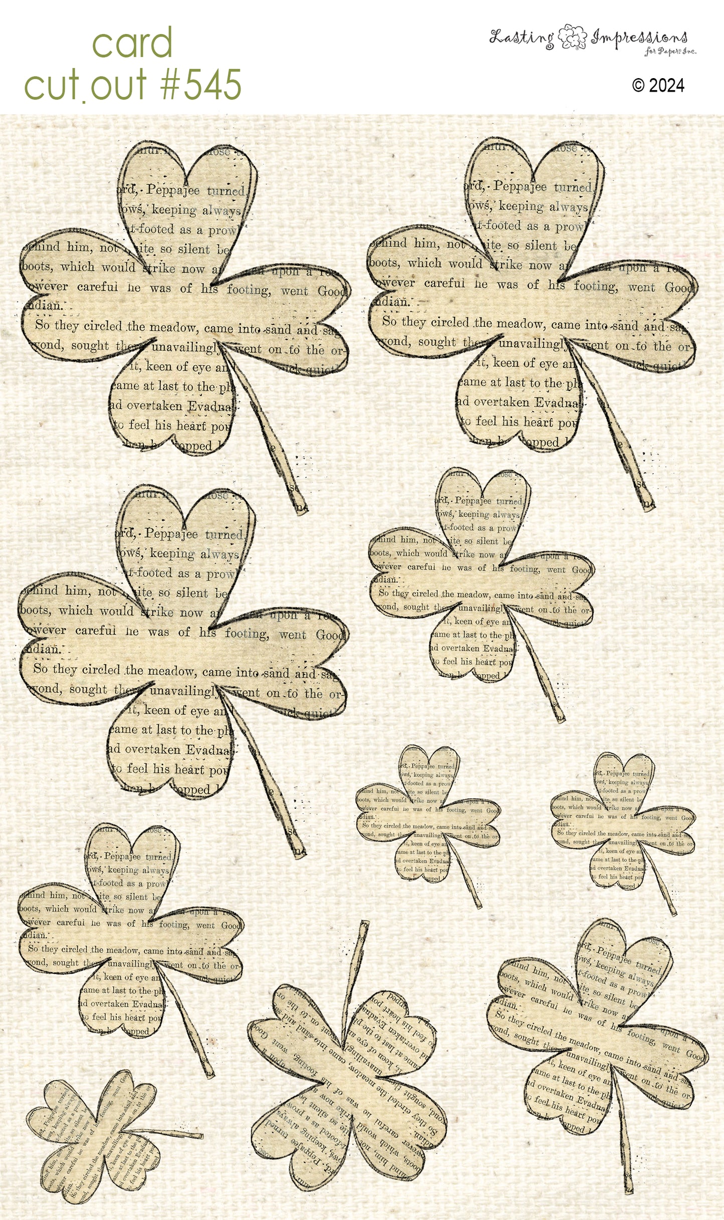 CCO 545 Card Cut Out #545 Collage Shamrocks