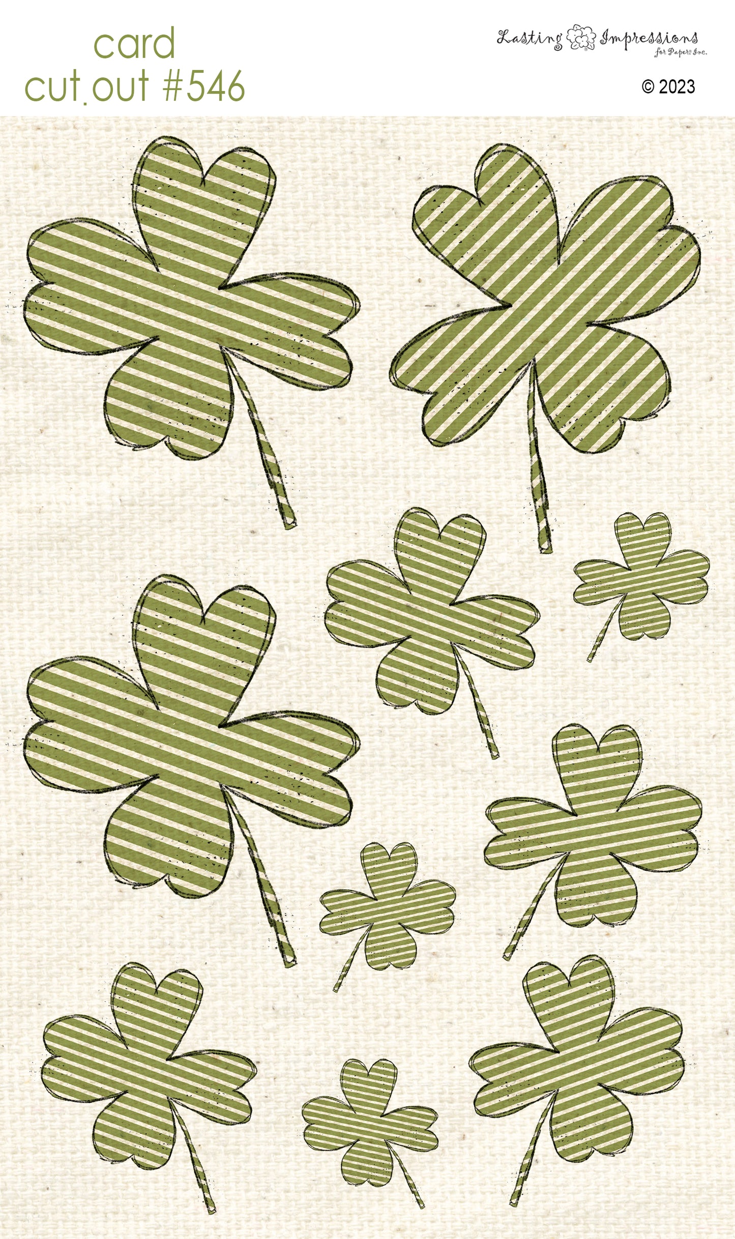 CCO 546 Card Cut Out #546 Inch Worm Diagonal Stripe Shamrock