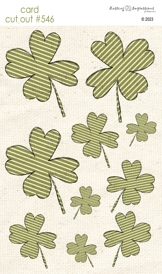 CCO 546 Card Cut Out #546 Inch Worm Diagonal Stripe Shamrock