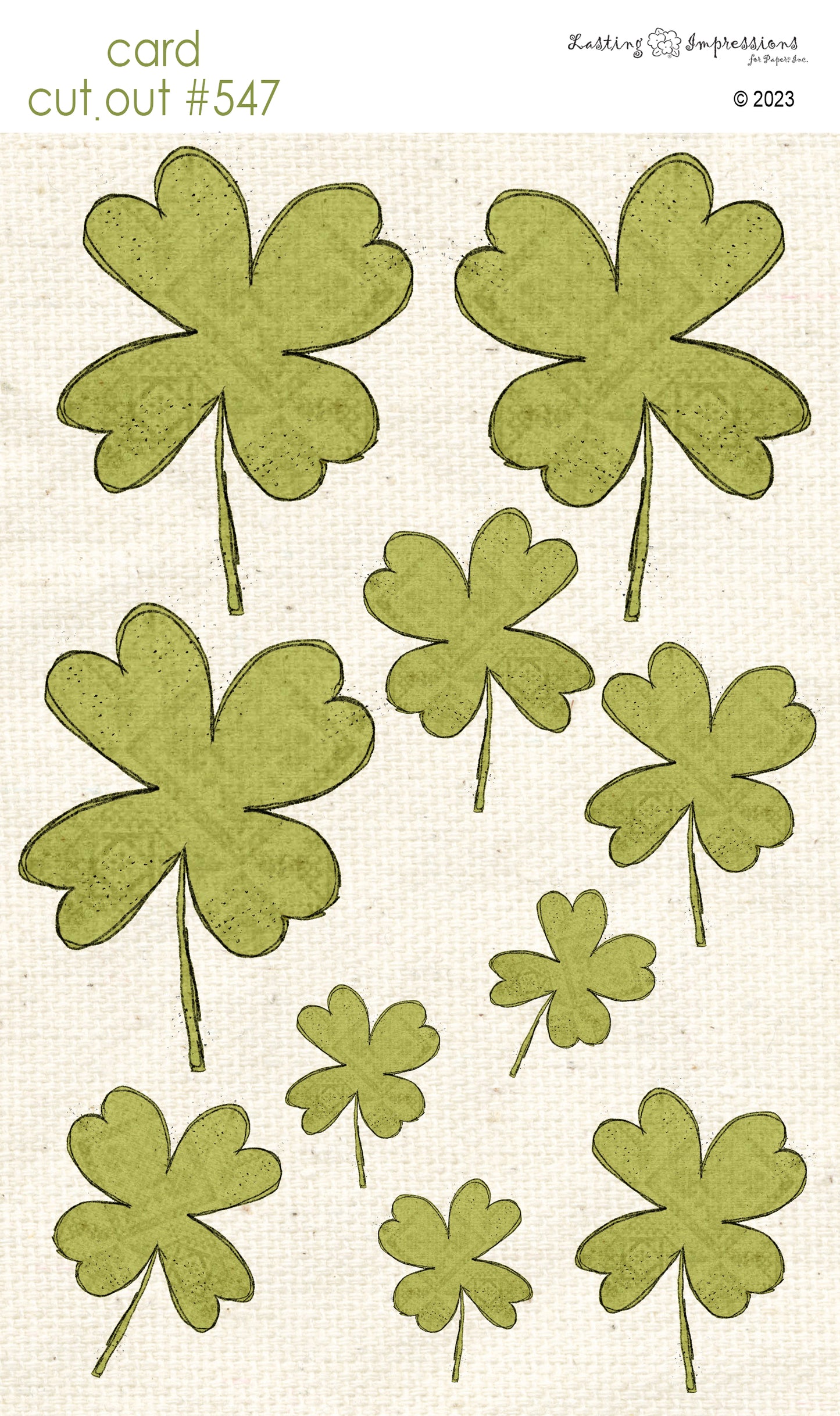 CCO 547 Card Cut Out #547 Sweet Pea Grunge Shamrock