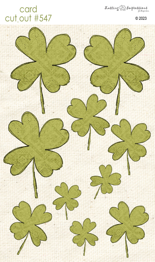 CCO 547 Card Cut Out #547 Sweet Pea Grunge Shamrock