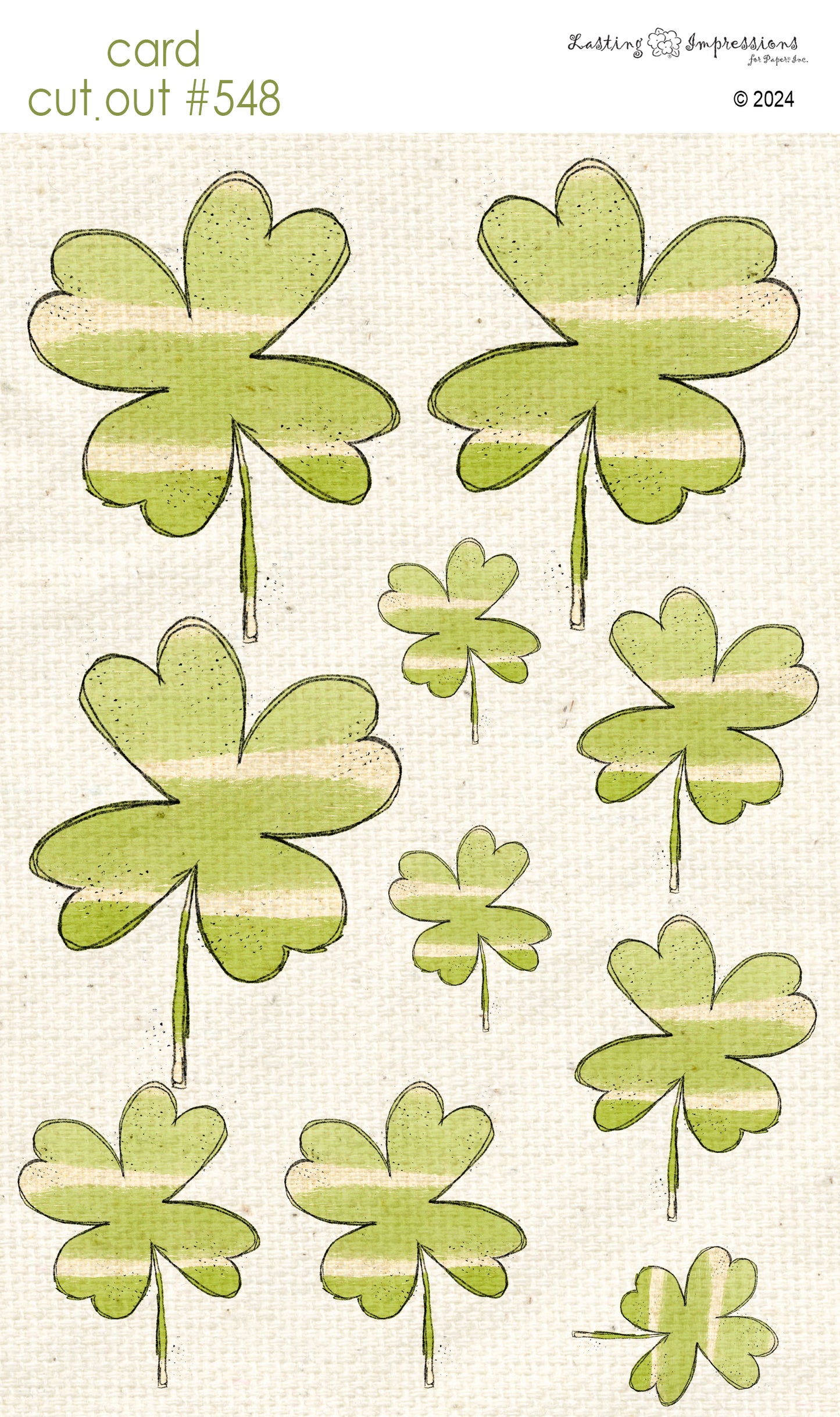 CCO 548 Card Cut Out #548 Inch Worm Brush Stroke Shamrock