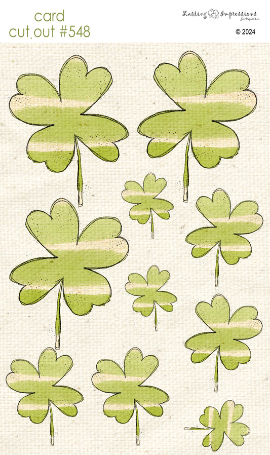 CCO 548 Card Cut Out #548 Inch Worm Brush Stroke Shamrock