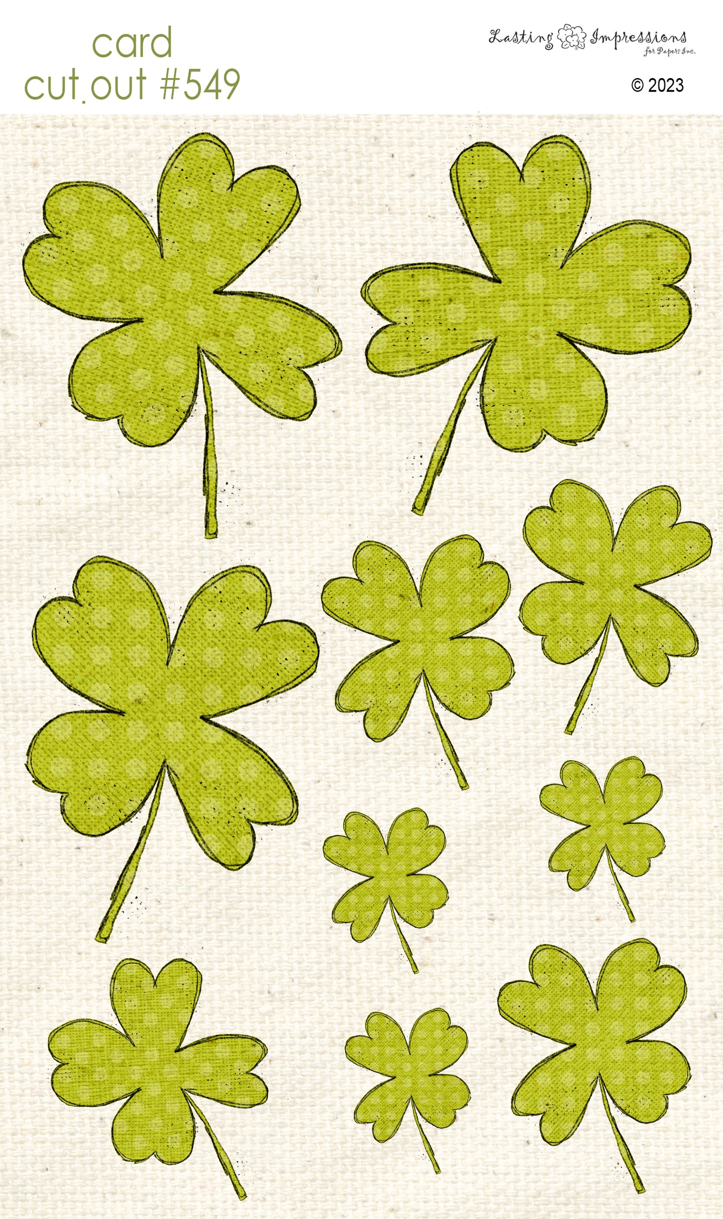 CCO 549 Card Cut Out #549 Sweet Pea Linen Polka Dot Shamrock