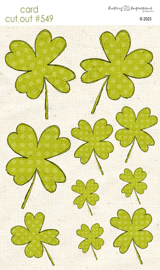 CCO 549 Card Cut Out #549 Sweet Pea Linen Polka Dot Shamrock
