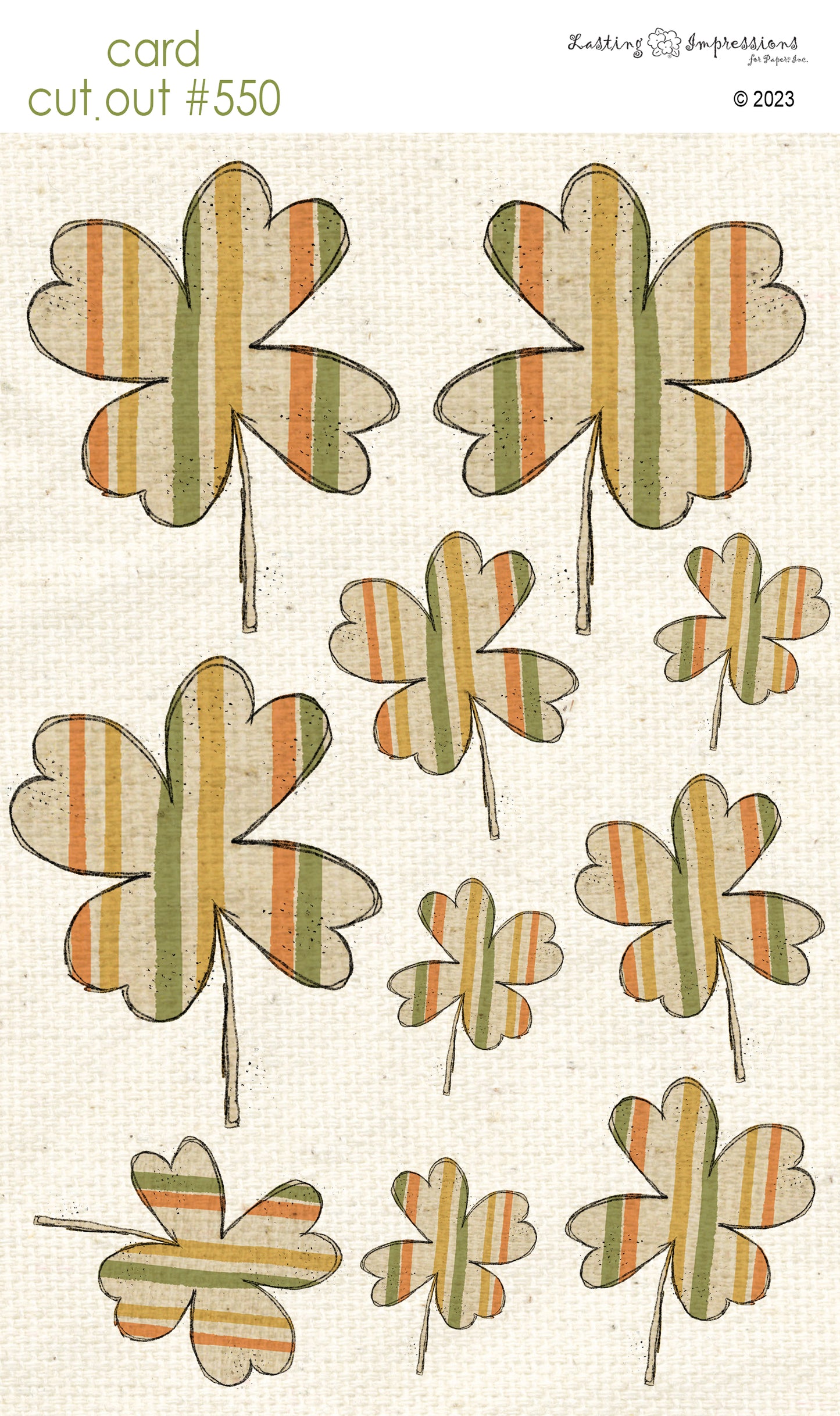 CCO 550 Card Cut Out #550 Green & Orange Stripe Shamrock