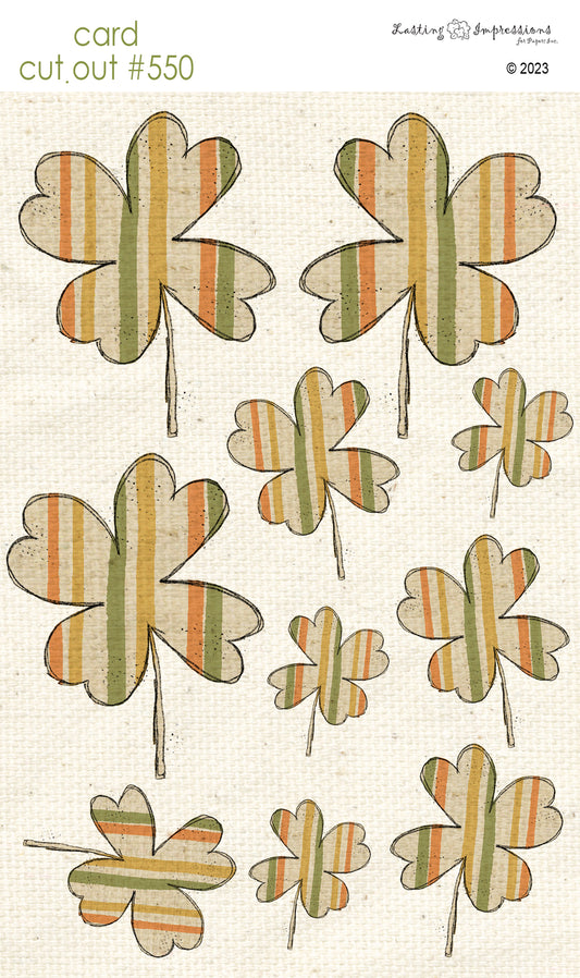 CCO 550 Card Cut Out #550 Green & Orange Stripe Shamrock