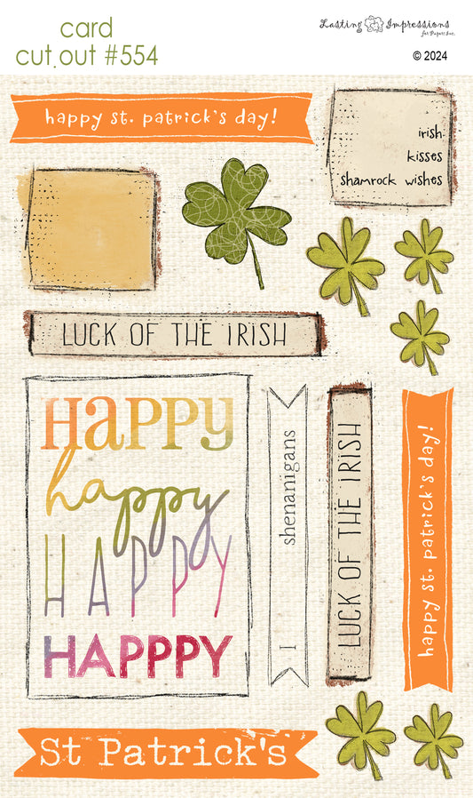 CCO 554 Card Cut Out #554 St Patrick's Sentiments
