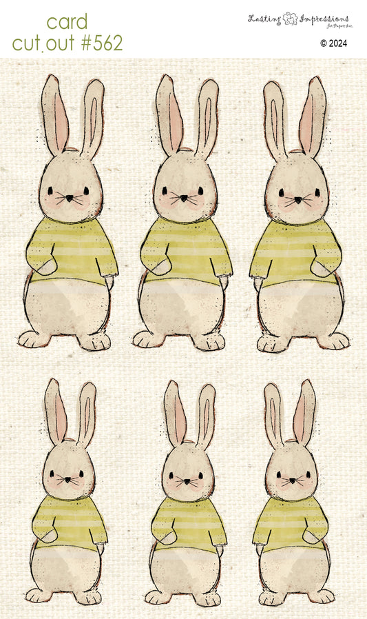 CCO 562 Card Cut Out # 562 Bunny with Green Shirt