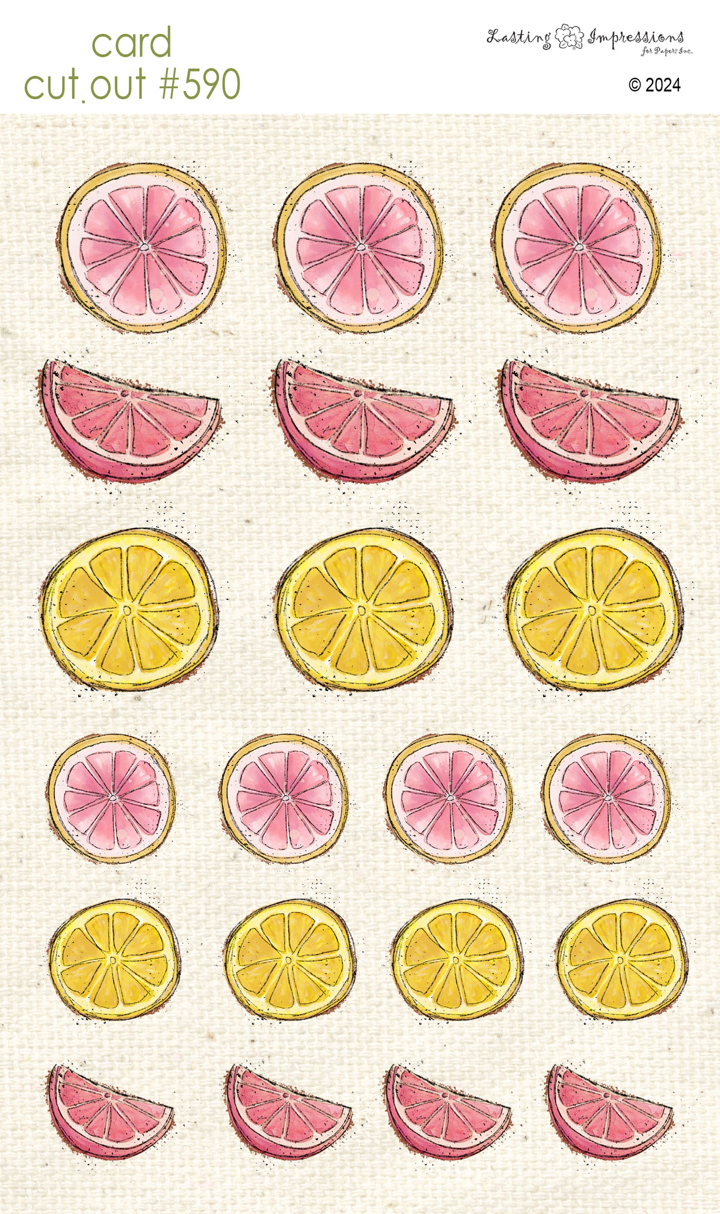 CCO 590 Card Cut Out # 590 Lemon Slices