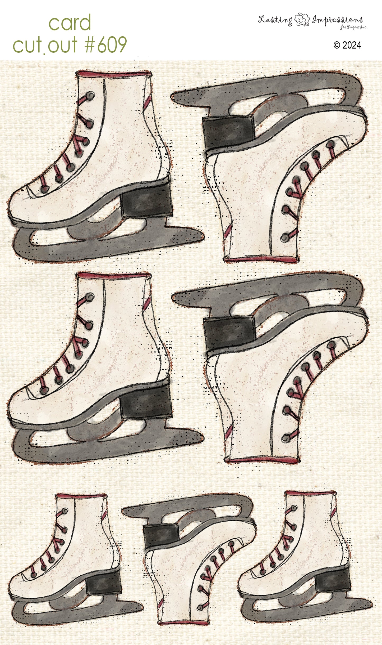 CCO 609 Card Cut Out #609 Ice Skates