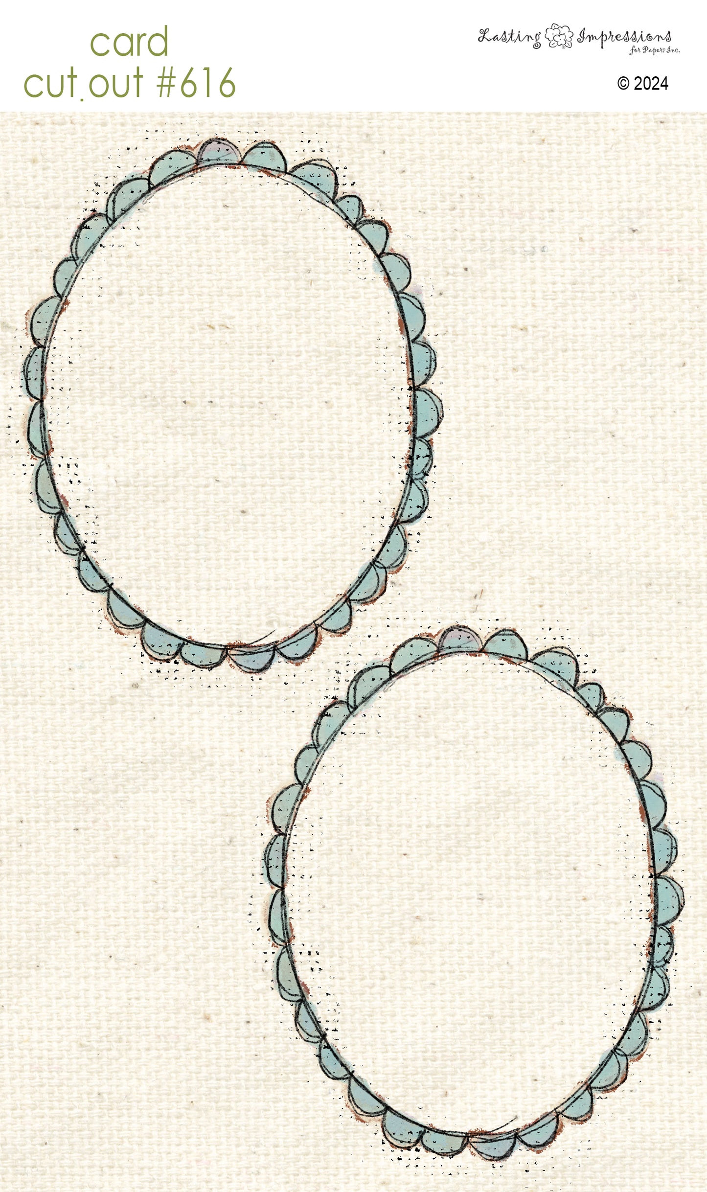 CCO 616 Card Cut Out #616 Blue Scalloped Frame