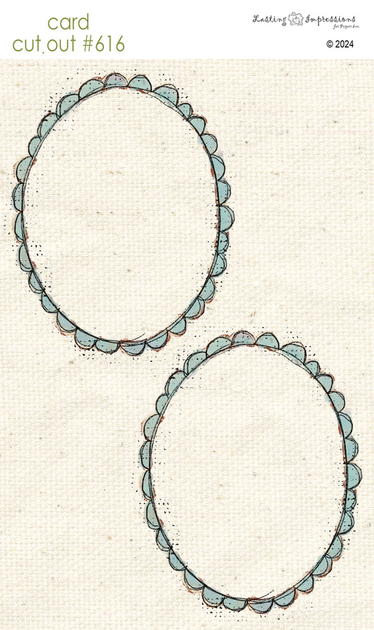 CCO 616 Card Cut Out #616 Blue Scalloped Frame