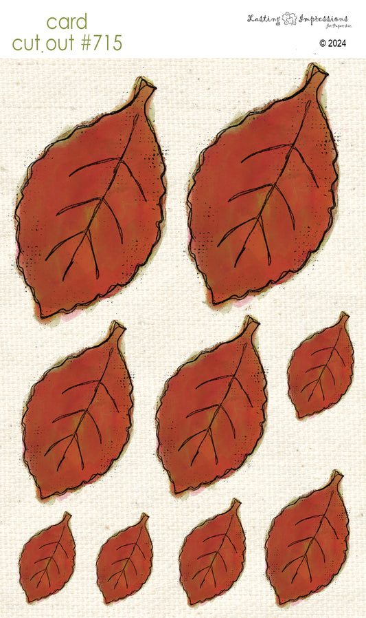 CCO 715 Card Cut Out #715 Autum Leaf Red Wagon