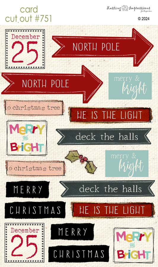 CCO 751 Card Cut Out # 751 Christmas Sentiments