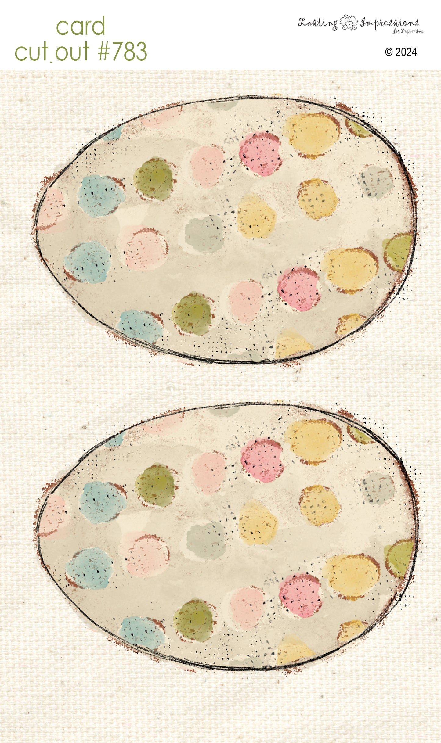 CCO 783 Card Cut Out # 783 Polka Dot Easter Egg