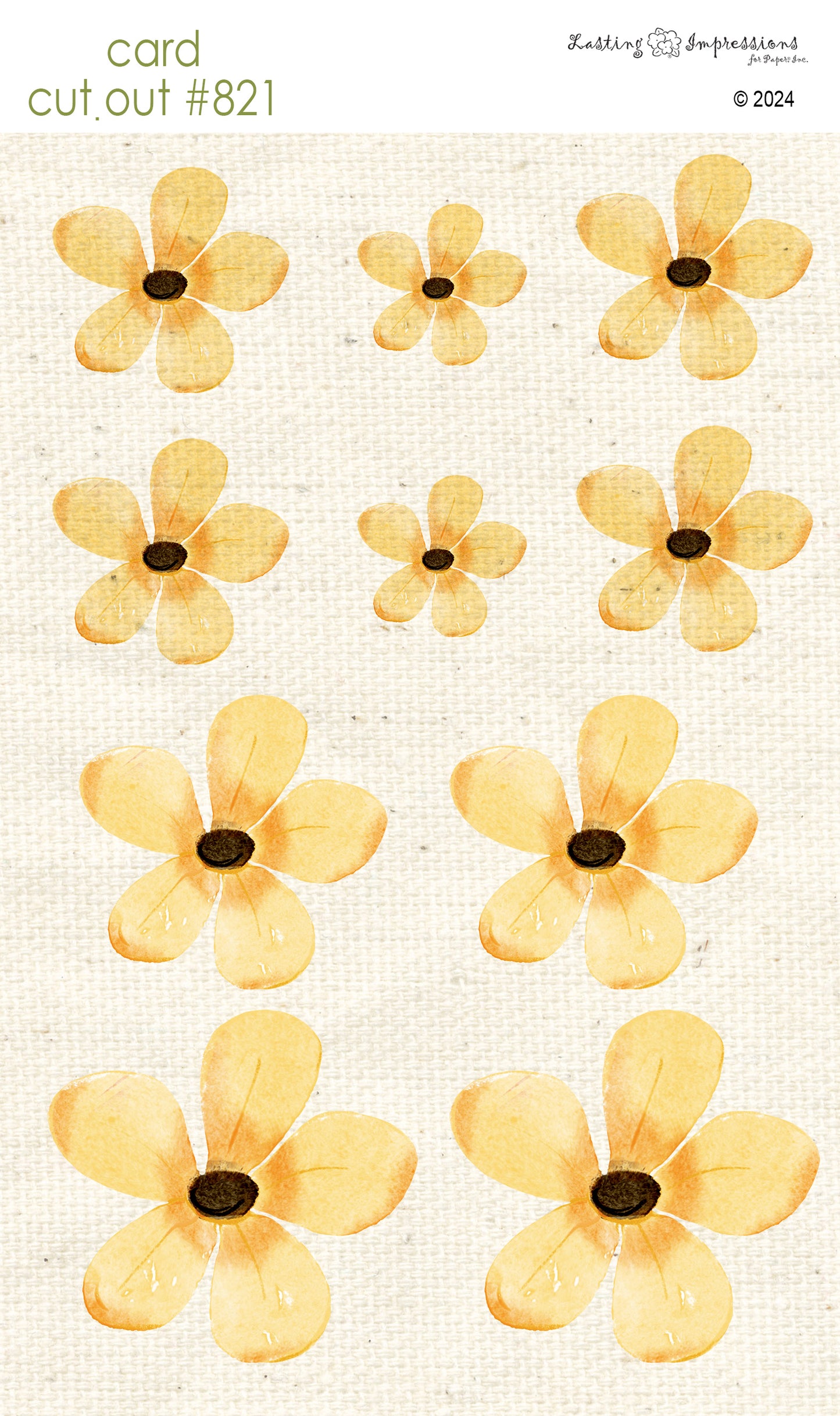 CCO 821 Card Cut Out # 821 Yellow Blooms
