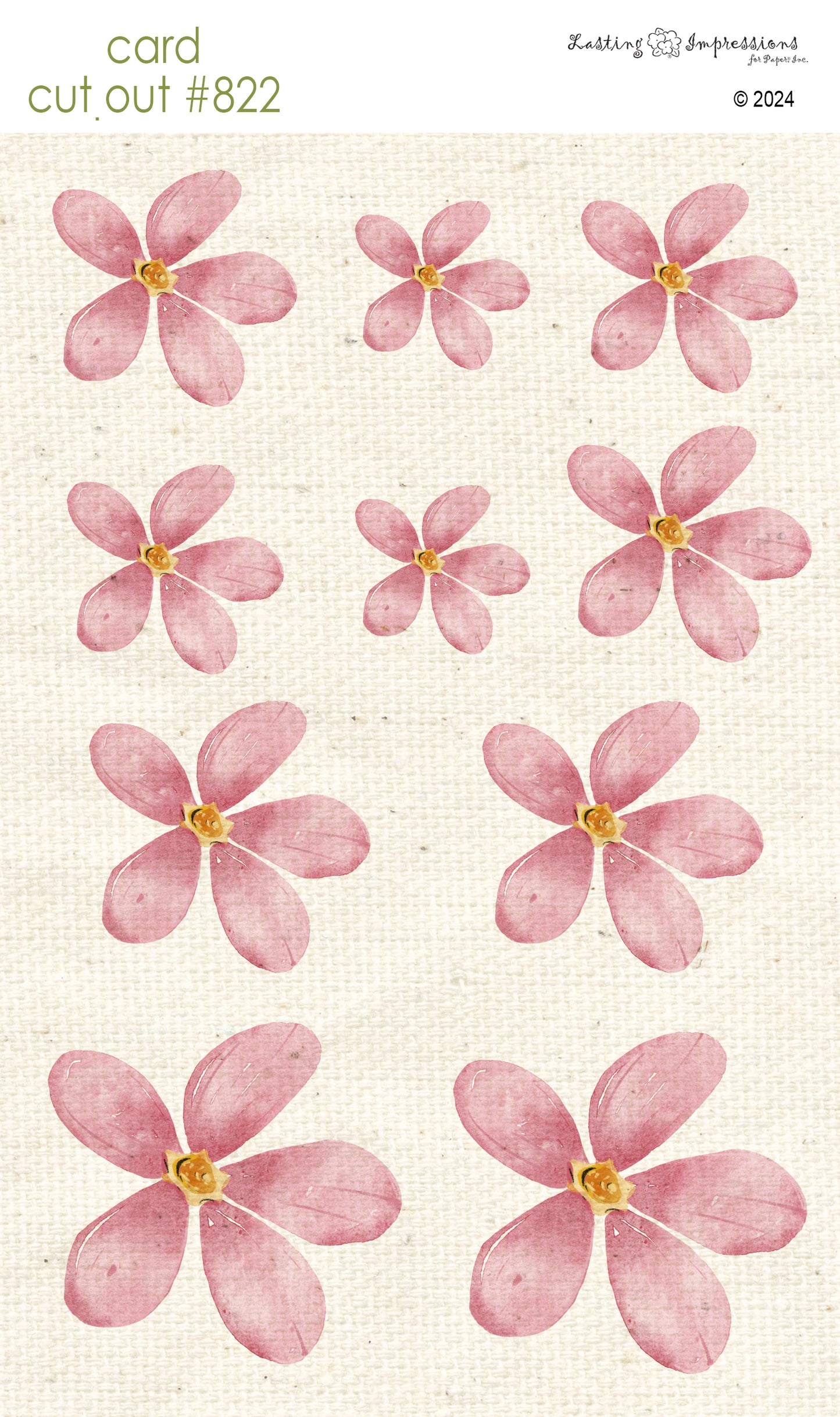CCO 822 Card Cut Out # 822 Pink Blooms