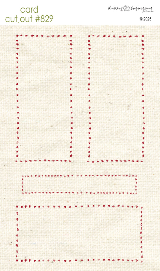 CCO 829 Card Cut Out # 829 Red Wagon Dotted Frame