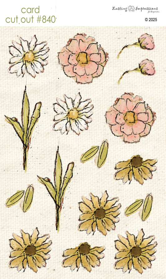 CCO 840 Card Cut Out # 840 Wild Flowers