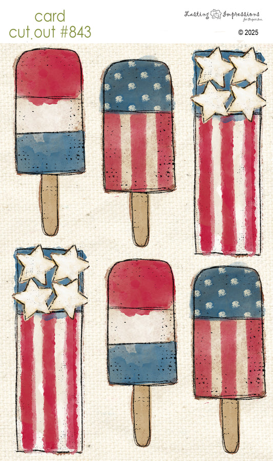 CCO 843 Card Cut Out # 843 Americana Popsicles & Banners