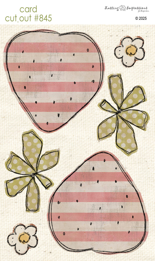 CCO 845 Card Cut Out # 845 Striped Strawberries