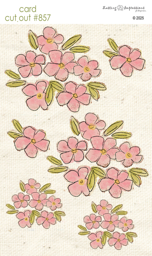 CCO 857 Card Cut Out # 857 Pink Flower Bouquet