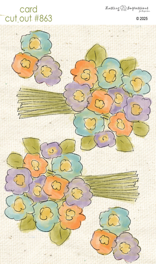 CCO 863 Card Cut Out # 863 Wild Posey Bouquet
