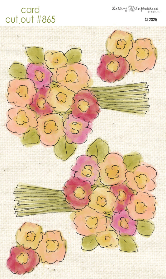 CCO 864 Card Cut Out # 864 Pink Posey Bouquet