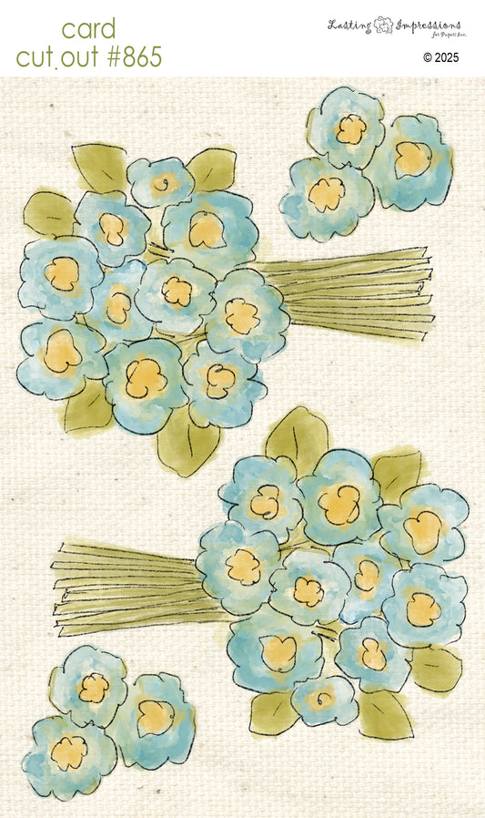 CCO 865 Card Cut Out # 865 Blue Posey Bouquet