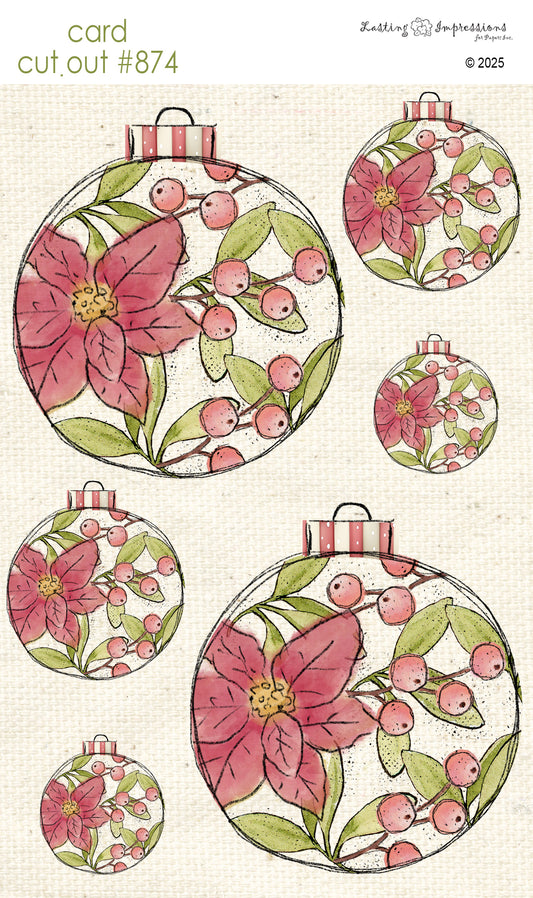 CCO 874 Card Cut Out # 874 Poinsettia Ornament