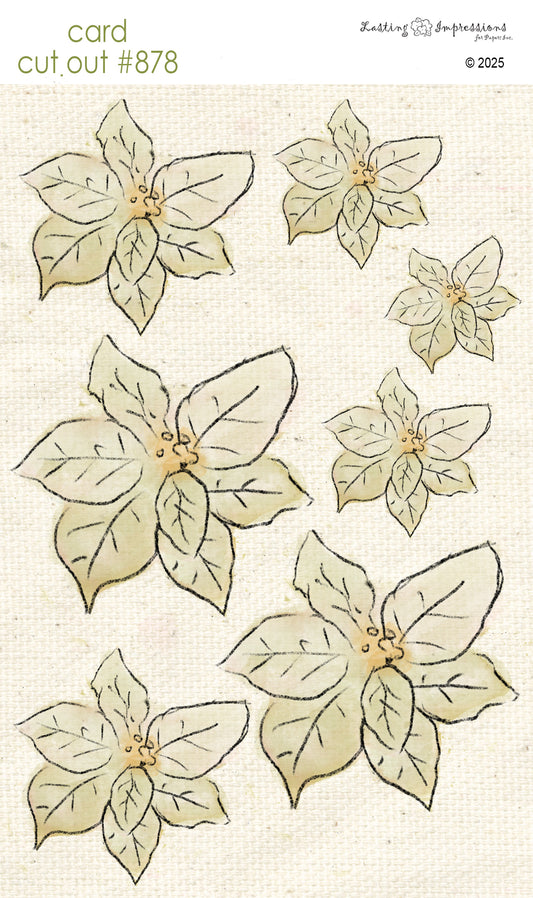 CCO 878 Card Cut Out # 878 Pale Green Poinsettia