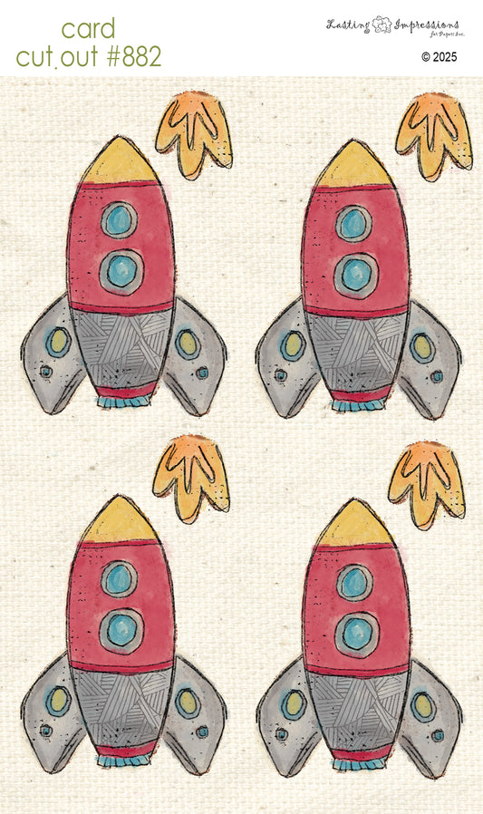 CCO 882 Card Cut Out # 882 Rocket Ship